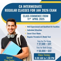 CA CMA Intermediate Regular Classes for January 2026